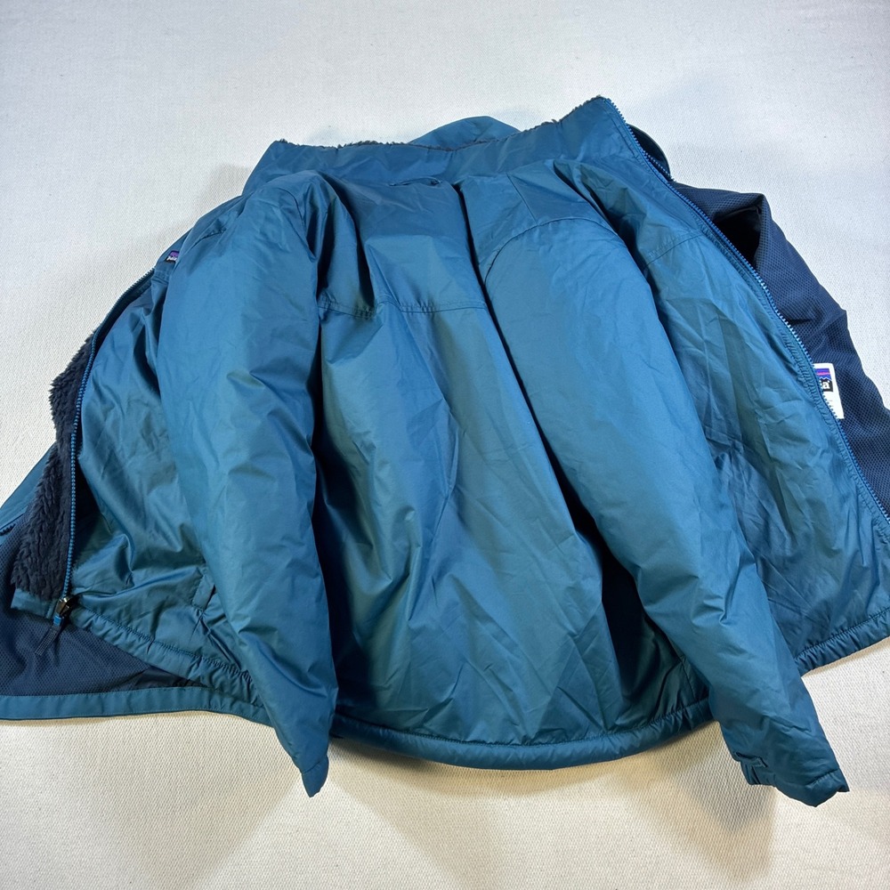 Patagonia Kids H2No Insulated Fleece Lined Waterproof Parka Jacket Blue Large 12 - Picture 15 of 16